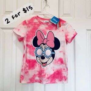 Disney Mickey Mouse and Friends Minnie Pink Tie-Dye Short Sleeve Tee for Girls